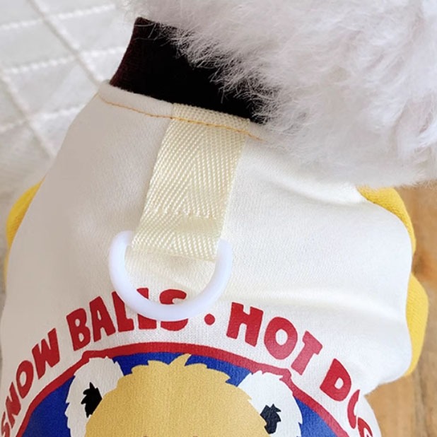 【汪喵森活】4款 熊熊 狗狗 可愛動物 撞色拼接 四腳衣 牽引扣 狗衣服 比熊 博美 貴賓 貓咪 秋冬服飾 米克斯 柴犬-細節圖3