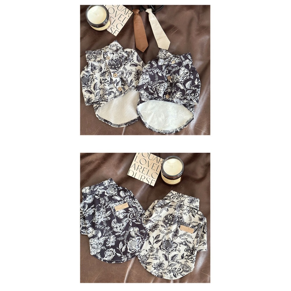 【汪喵森活】 復古領帶花襯衫 45kg內 貝斯手男友 燈芯絨 狗衣服 拉不拉多 薩摩耶 柴犬 米克斯 邊境 黃金獵犬-細節圖9