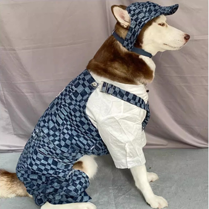 【汪喵森活】 棋盤格 藍色 牛仔 吊帶褲 30kg內 狗衣服 拉不拉多 薩摩耶 柴犬 米克斯 邊境 黃金獵犬 柯基 貴賓-細節圖8