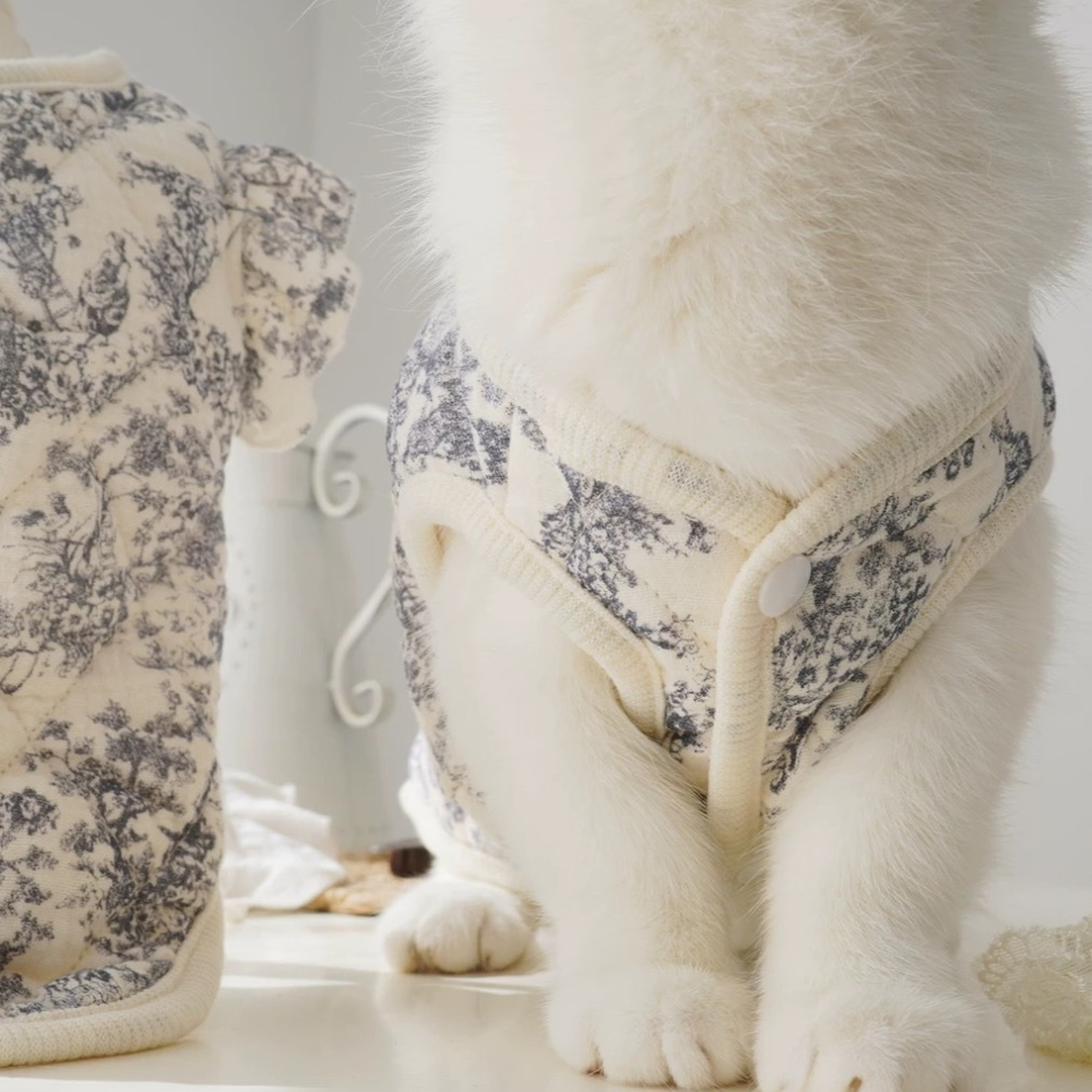 【汪喵森活】Sunny Day 水墨風 飛袖 純棉背心 寵物背心 防風背心 風衣背心 秋冬服飾 狗衣服 比熊 貴賓 貓咪-細節圖3