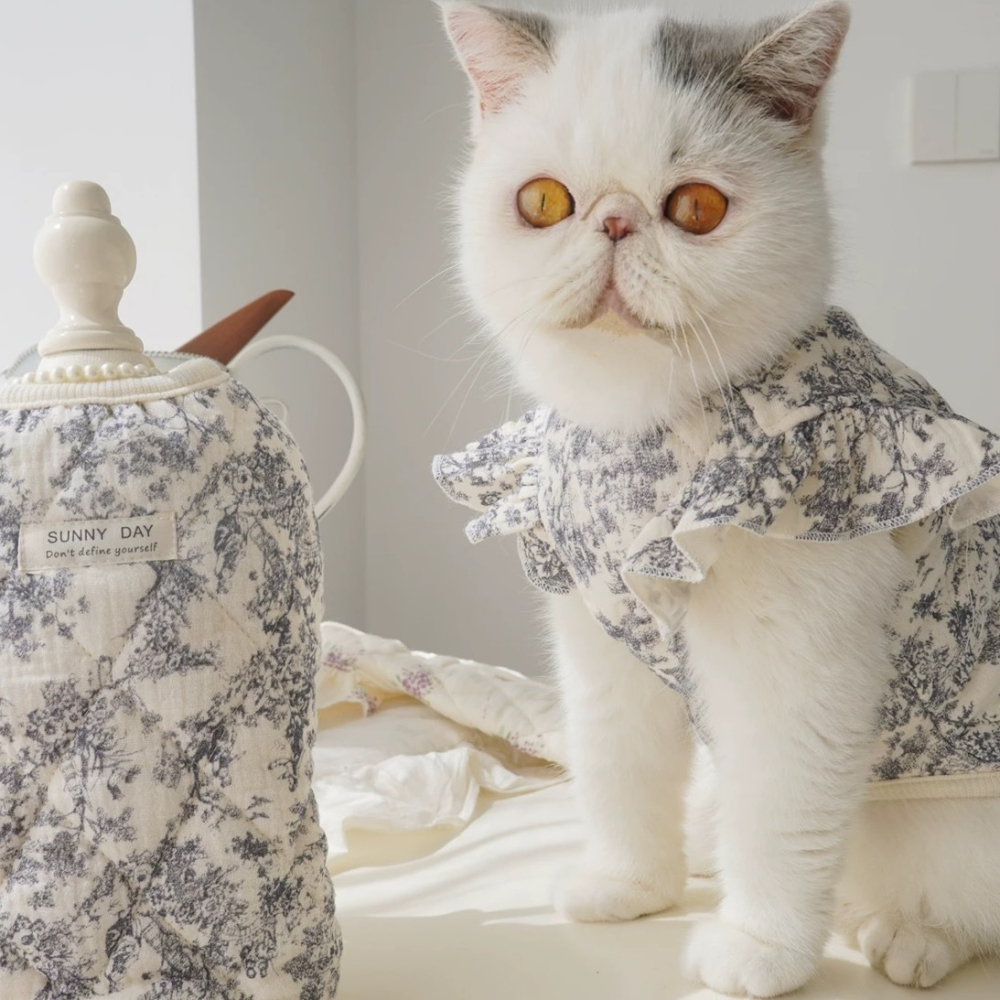 【汪喵森活】Sunny Day 水墨風 飛袖 純棉背心 寵物背心 防風背心 風衣背心 秋冬服飾 狗衣服 比熊 貴賓 貓咪-細節圖4