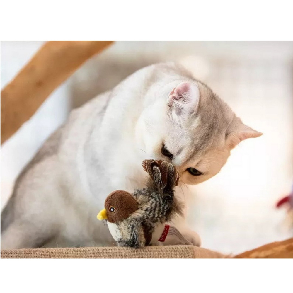【汪喵森活】 仿真 貓咪玩具 小鳥玩具 老鼠玩具 刺蝟 原生羽毛 發聲玩具 陪伴玩具 貓玩具 仿真貓玩具 抱枕玩具 貓咪-細節圖8