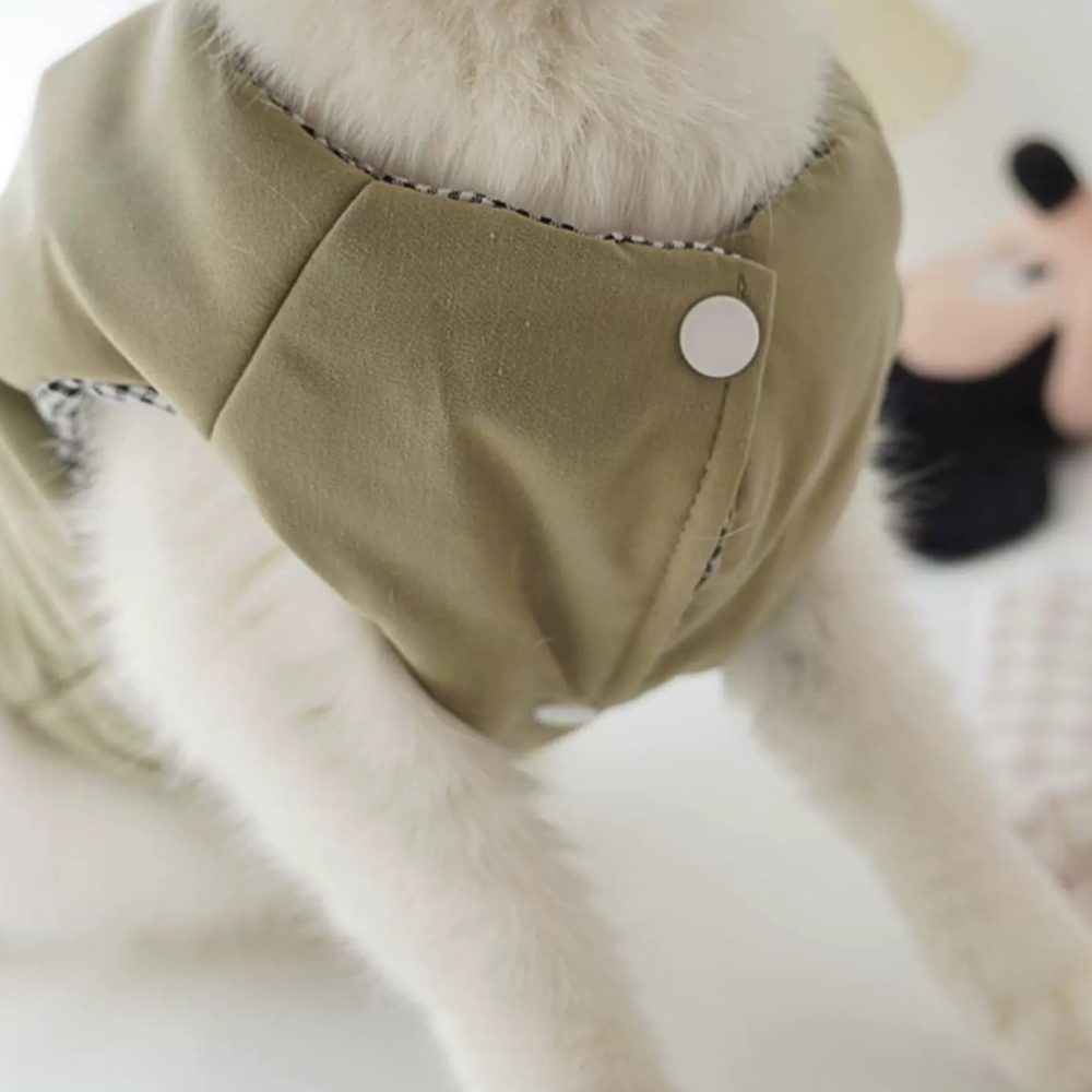 【汪喵森活】 笑臉 微笑 鋪棉背心 雙面穿 牽引孔 寵物背心 秋冬服飾 狗衣服 小型犬服飾 米克斯 比熊 貓咪 貴賓狗-細節圖4