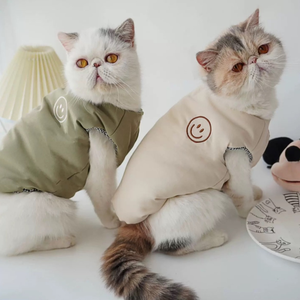 【汪喵森活】 笑臉 微笑 鋪棉背心 雙面穿 牽引孔 寵物背心 秋冬服飾 狗衣服 小型犬服飾 米克斯 比熊 貓咪 貴賓狗-細節圖6