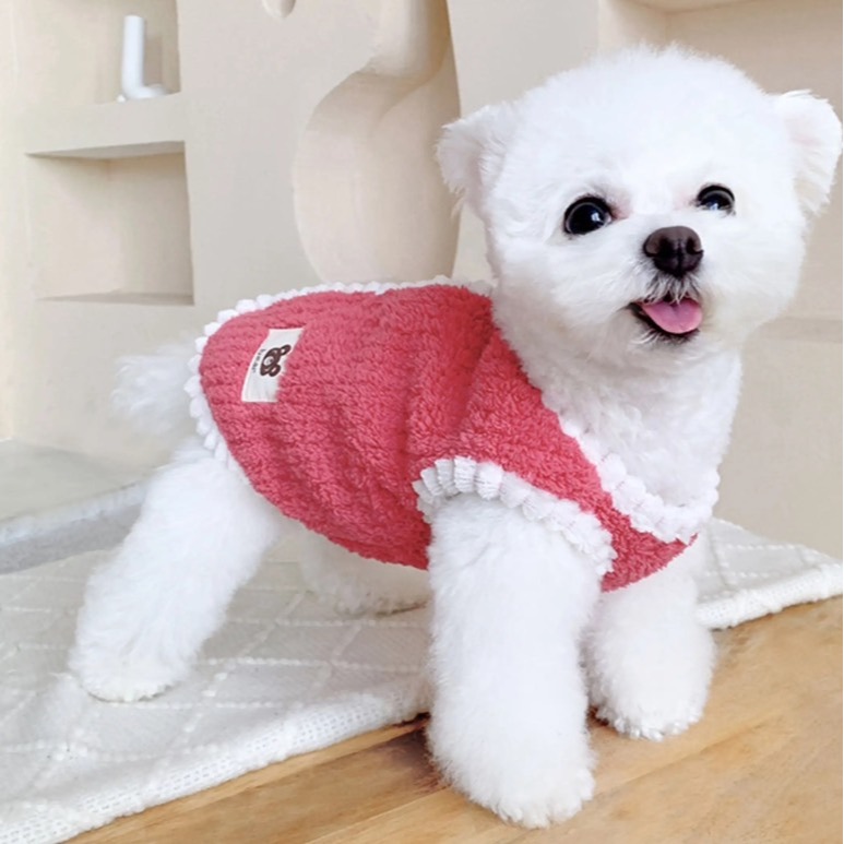 【汪喵森活】 Bear小標 寵物背心 狗衣服 比熊 博美 貴賓 貓咪 小型犬服飾 吉娃娃 西施 比熊 寵物服飾 保暖衣服-細節圖5