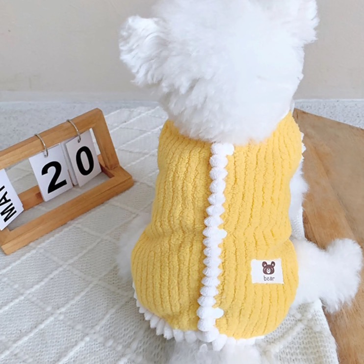 【汪喵森活】 Bear小標 寵物背心 狗衣服 比熊 博美 貴賓 貓咪 小型犬服飾 吉娃娃 西施 比熊 寵物服飾 保暖衣服-細節圖7