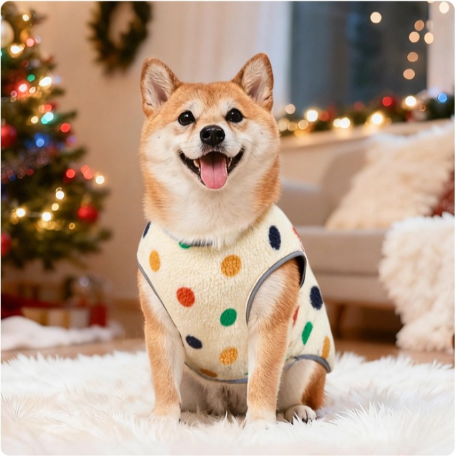 【汪喵森活】 彩色點點 圓點鈕扣 寵物背心 狗衣服 寵物衣服 秋冬服飾 中型犬 雪納瑞 西高地 比熊 柯基 柴犬-細節圖9