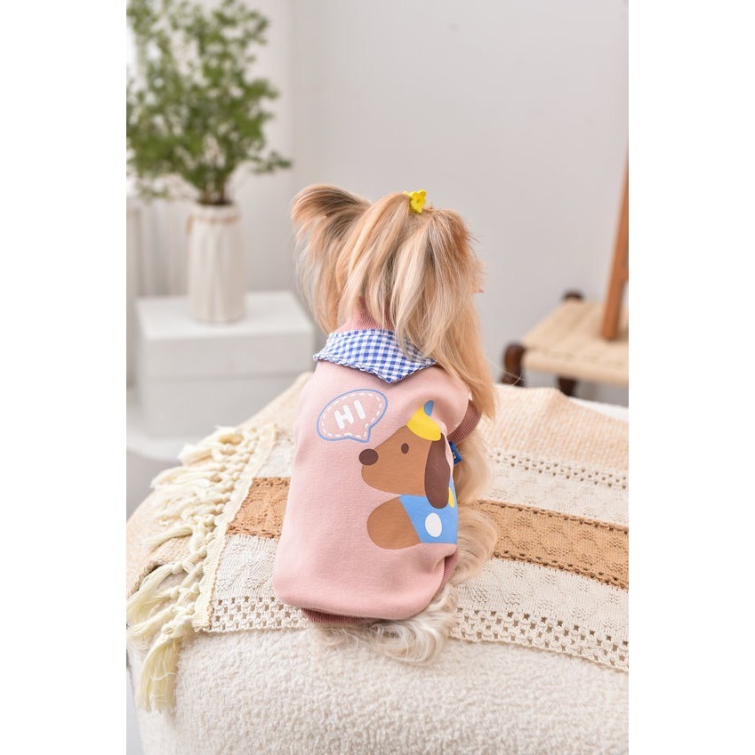 【汪喵森活】 Hi汪汪 格子領背心 寵物背心 狗衣服 寵物衣服 秋冬服飾 中型犬 雪納瑞 西高地 比熊 柯基 柴犬-細節圖4