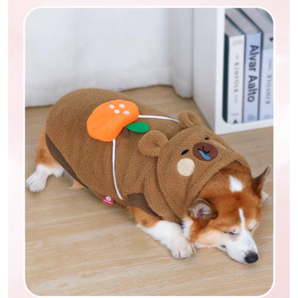 【汪喵森活】 水豚君 帽T 卡皮巴拉 寵物背心 狗衣服 寵物衣服 秋冬服飾 中型犬 雪納瑞 西高地 比熊 柯基 柴犬-細節圖7