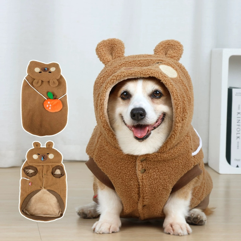 【汪喵森活】 水豚君 帽T 卡皮巴拉 寵物背心 狗衣服 寵物衣服 秋冬服飾 中型犬 雪納瑞 西高地 比熊 柯基 柴犬-細節圖8