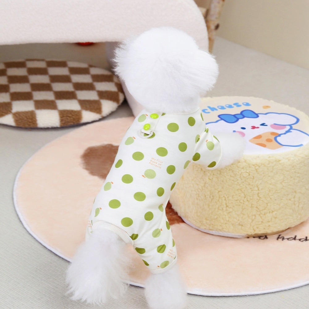 【汪喵森活】 園點水果 可牽引 四腳衣 打底衣 睡衣 狗衣服 寵物衣服 秋冬服飾 小型犬 雪納瑞 比熊 貴賓 貓咪 博美-細節圖5