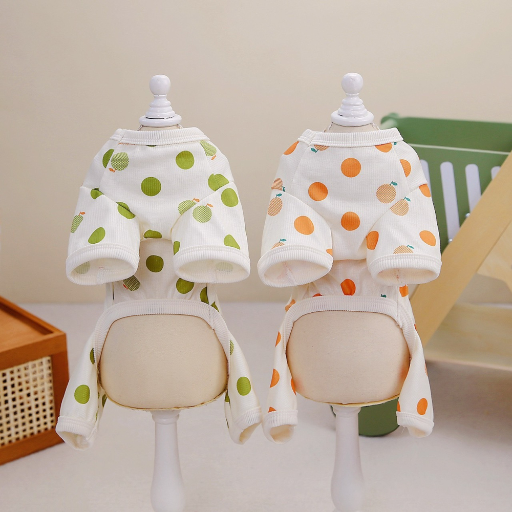 【汪喵森活】 園點水果 可牽引 四腳衣 打底衣 睡衣 狗衣服 寵物衣服 秋冬服飾 小型犬 雪納瑞 比熊 貴賓 貓咪 博美-細節圖9