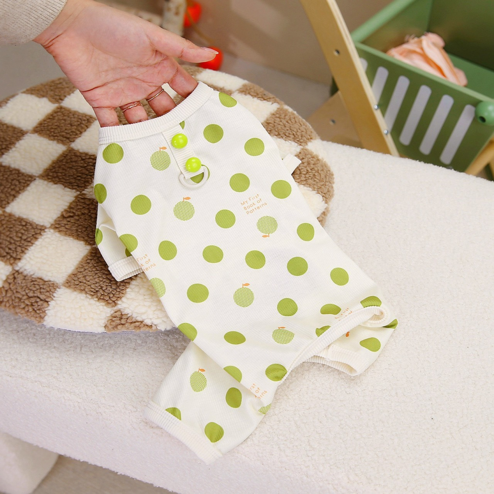 【汪喵森活】 園點水果 可牽引 四腳衣 打底衣 睡衣 狗衣服 寵物衣服 秋冬服飾 小型犬 雪納瑞 比熊 貴賓 貓咪 博美-細節圖10