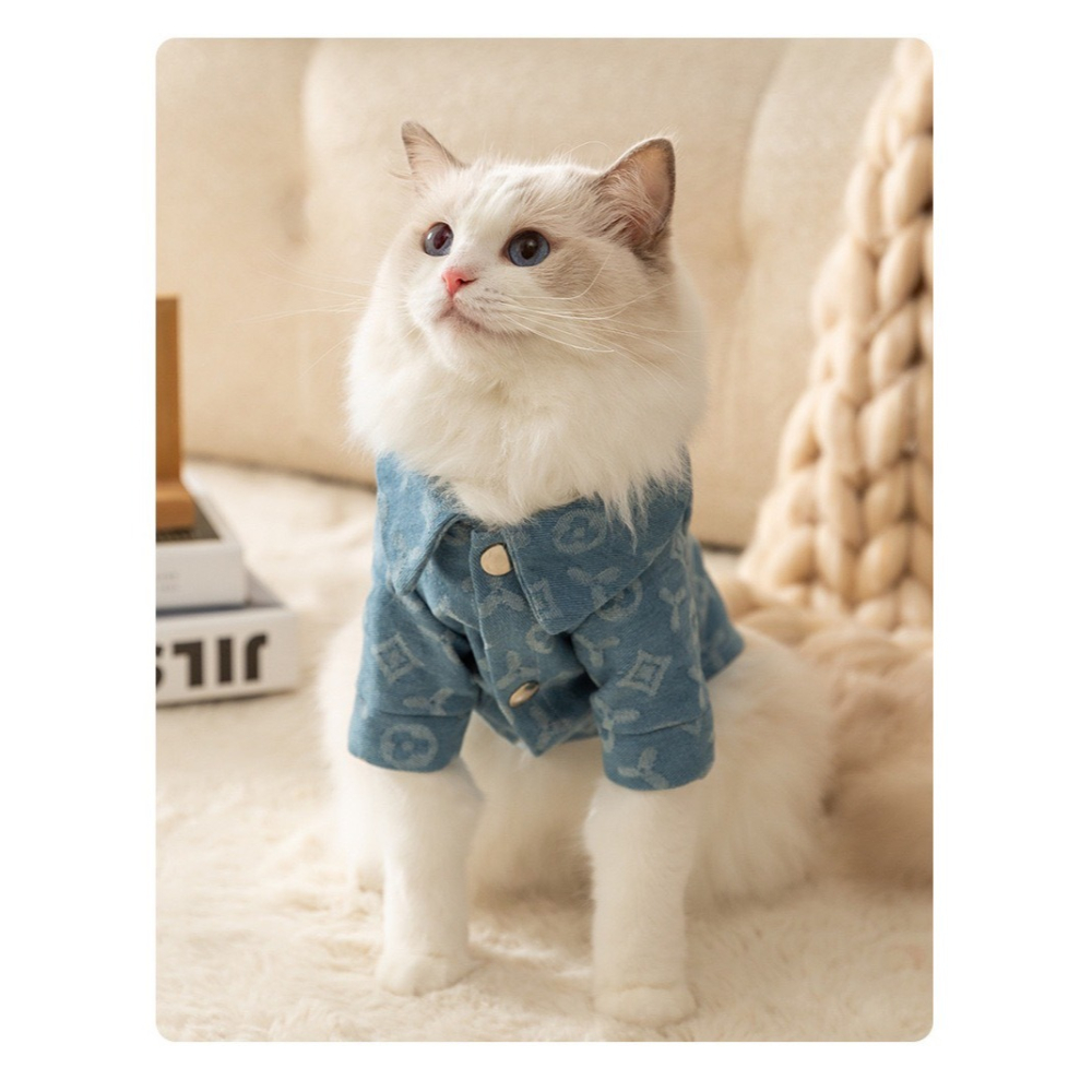 【汪喵森活】 Lucky 時尚 寵物外套 牛仔外套 狗衣服 寵物衣服 秋冬服飾 小型犬 雪納瑞 比熊 貴賓 貓咪 博美-細節圖5