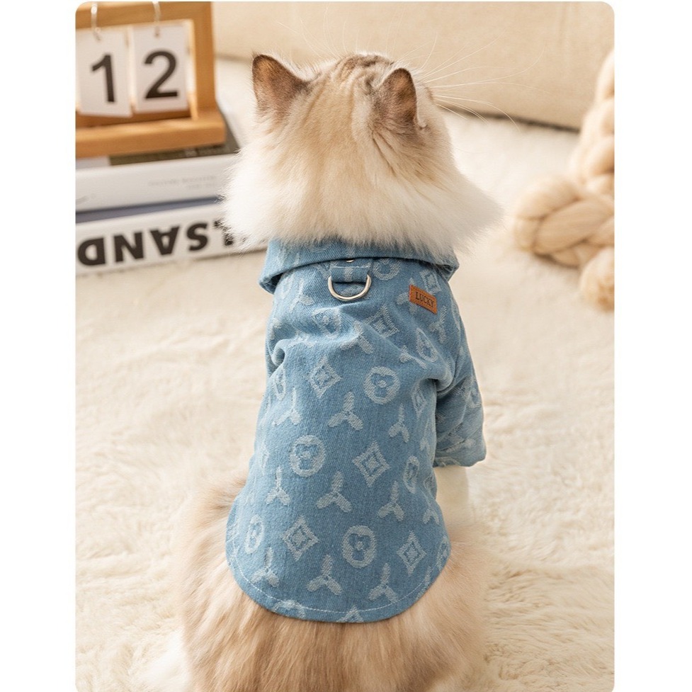 【汪喵森活】 Lucky 時尚 寵物外套 牛仔外套 狗衣服 寵物衣服 秋冬服飾 小型犬 雪納瑞 比熊 貴賓 貓咪 博美-細節圖6