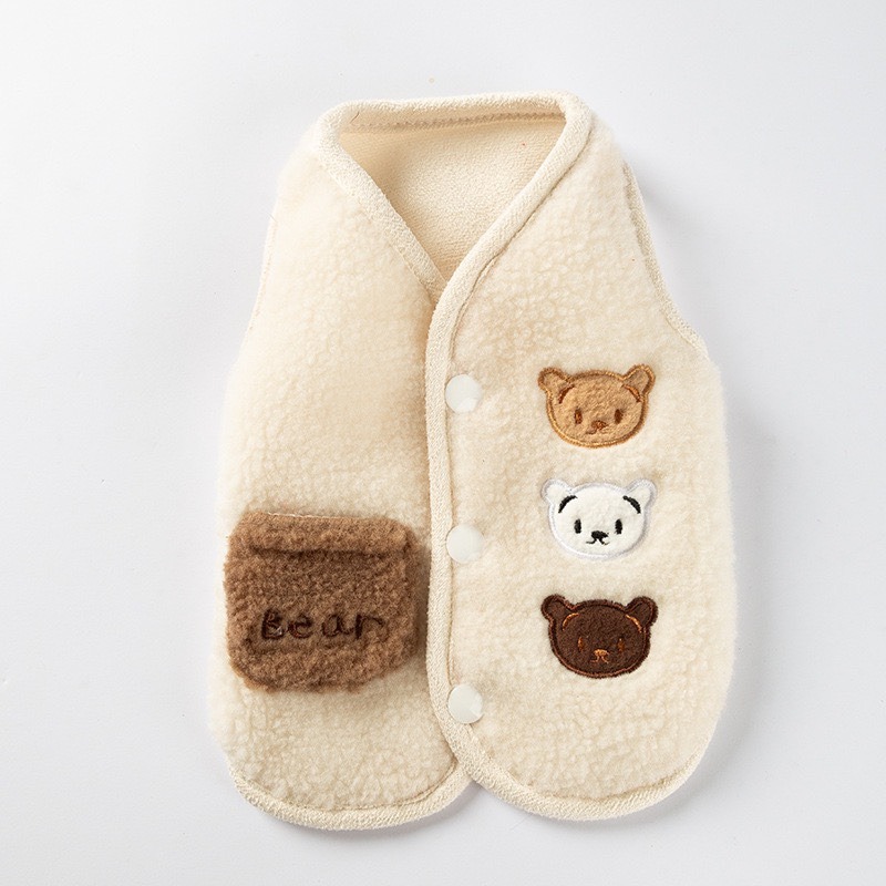 【汪喵森活】 Bear三隻熊 鈕扣背心 寵物背心 保暖背心 狗衣服 寵物衣服 秋冬服飾 小型犬 雪納瑞 比熊 貴賓 貓咪-細節圖10