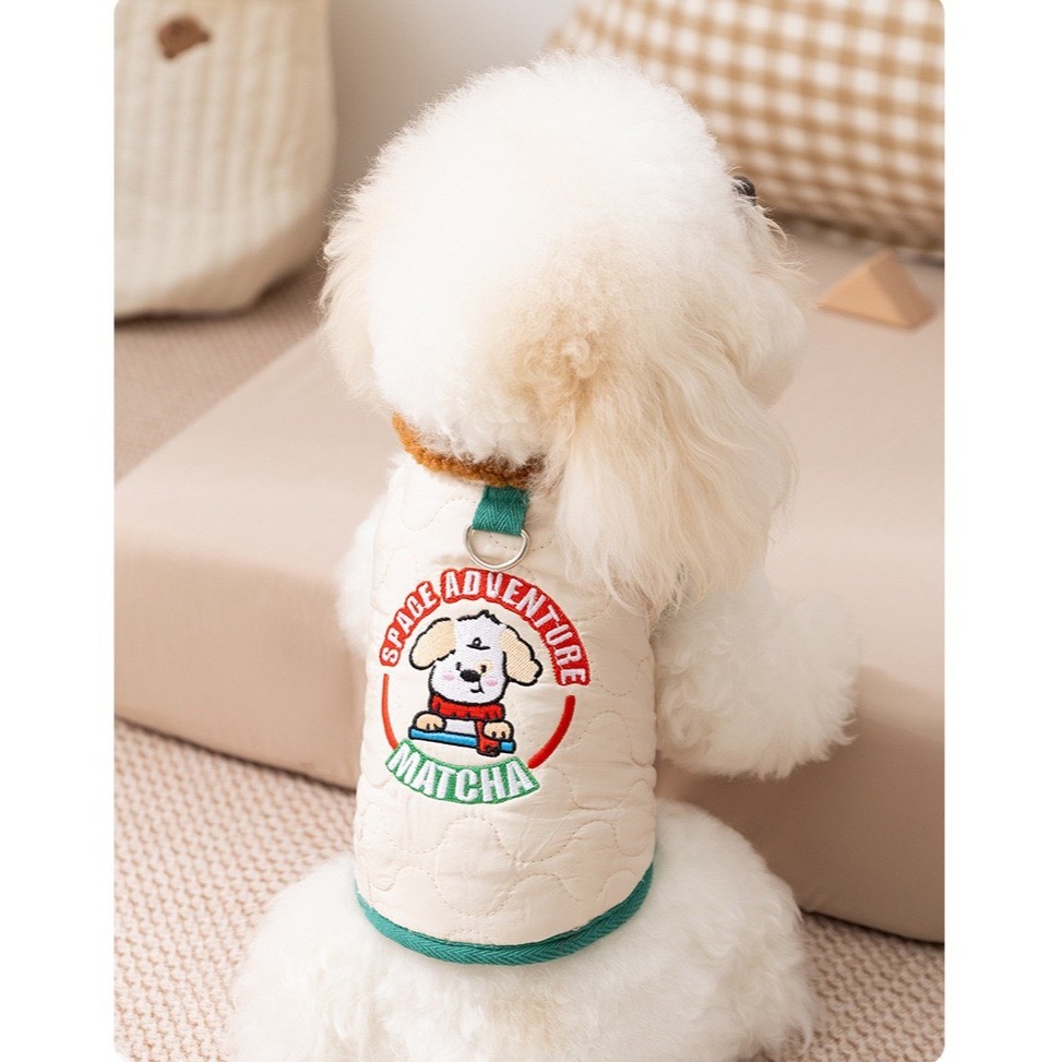 【汪喵森活】 MATCHA小狗 可牽引 防風背心 可側開 狗衣服 寵物衣服 秋冬服飾 小型犬 雪納瑞 比熊 貴賓 貓咪-細節圖6