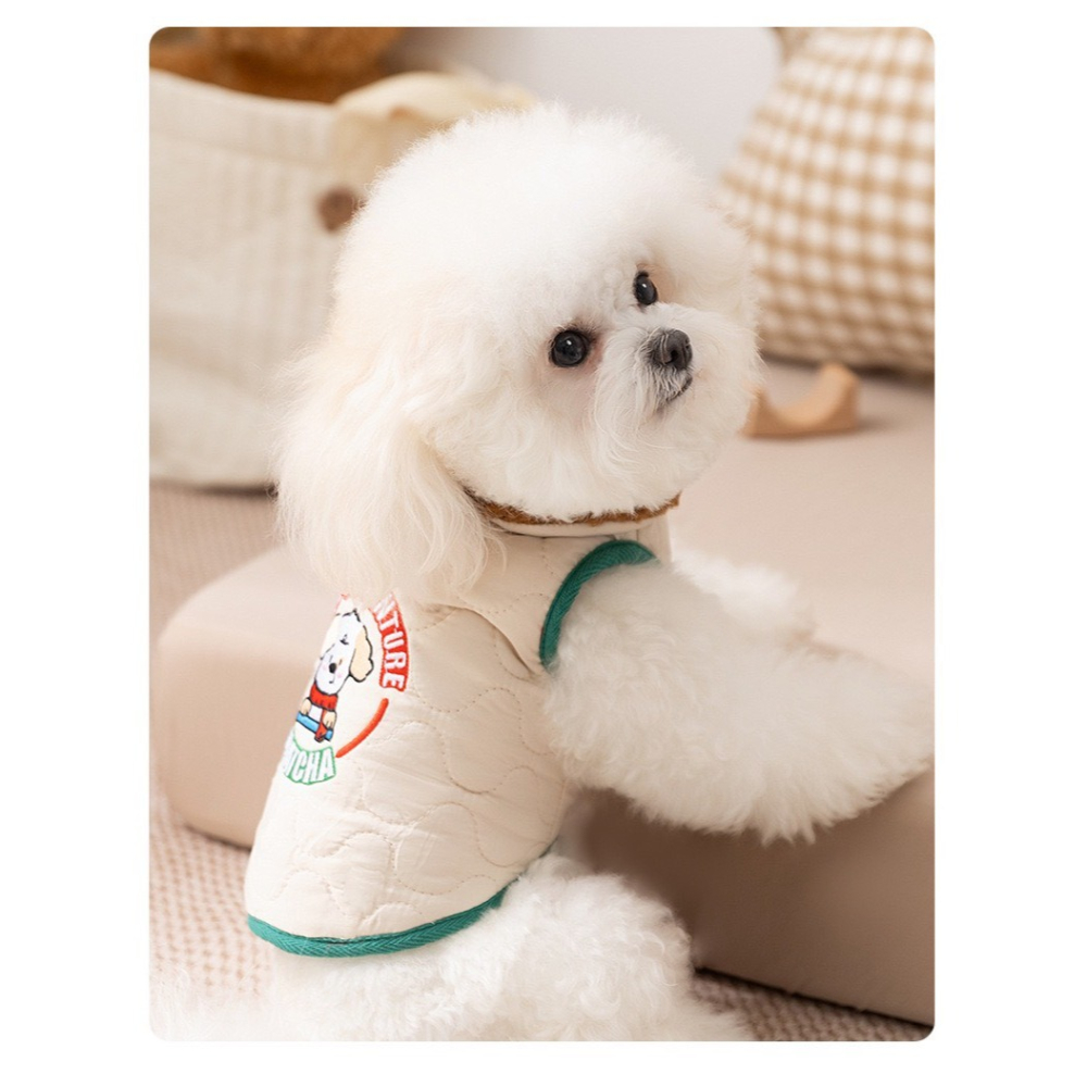 【汪喵森活】 MATCHA小狗 可牽引 防風背心 可側開 狗衣服 寵物衣服 秋冬服飾 小型犬 雪納瑞 比熊 貴賓 貓咪-細節圖9