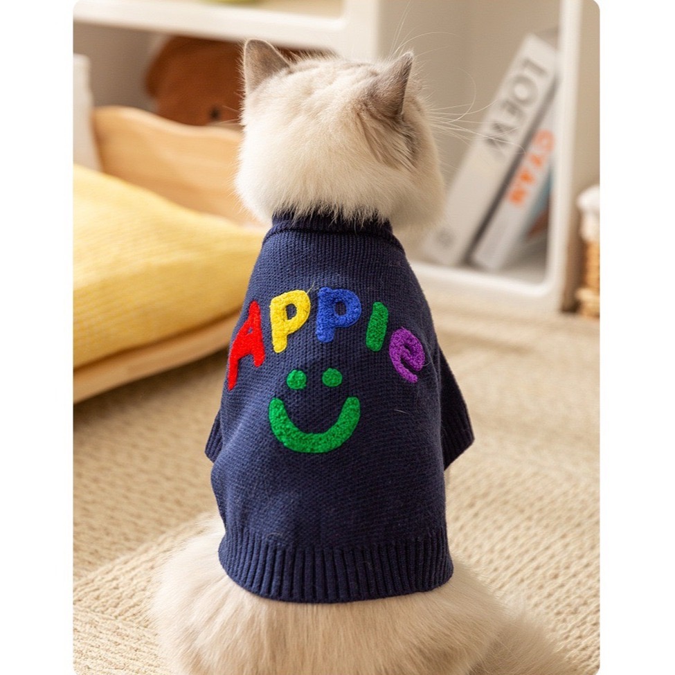 【汪喵森活】 彩色Apple 微笑毛衣 寵物毛衣 狗衣服 寵物衣服 秋冬服飾 小型犬 雪納瑞 比熊 貴賓 貓咪 博美-細節圖11