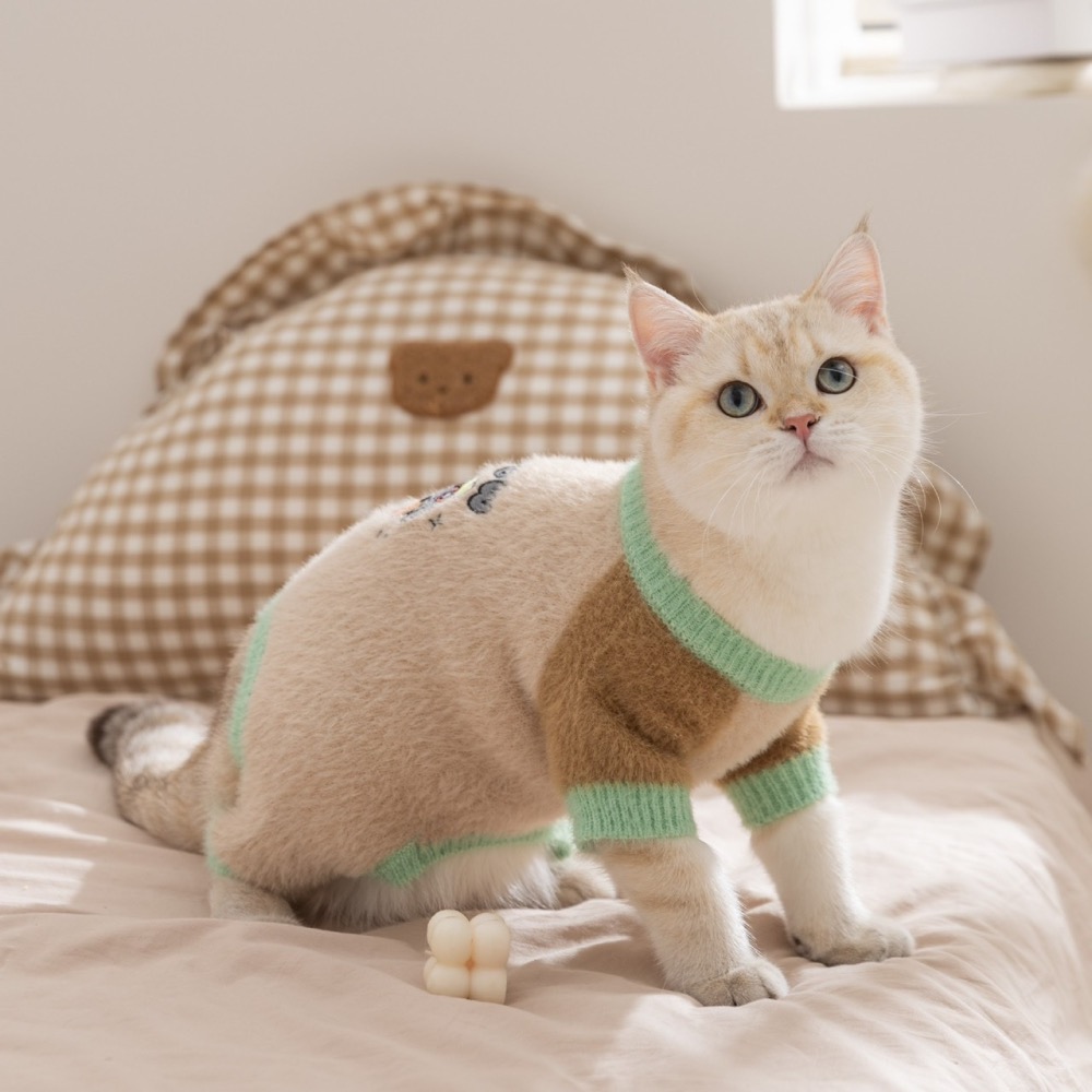 【汪喵森活】 仿貂毛 2色柔軟 四腳衣 打底衣 寵物毛衣 狗衣服 寵物衣服 秋冬服飾 小型犬 雪納瑞 比熊 貴賓 貓咪-細節圖3