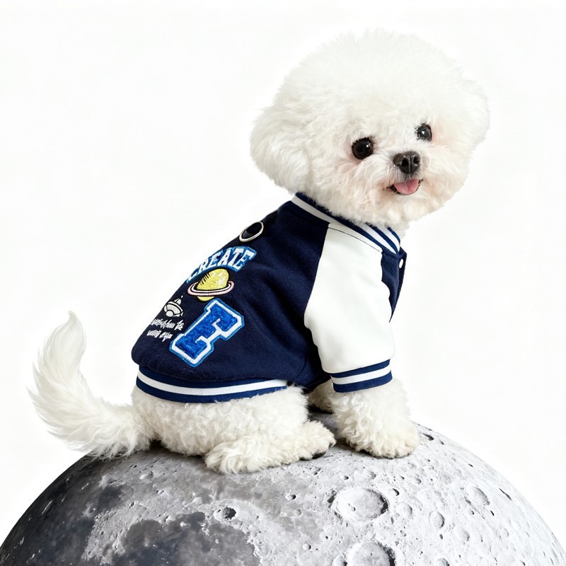 【汪喵森活】 CREATE1 拼接袖 棒球外套 狗衣服 寵物衣服 秋冬服飾 小型犬 雪納瑞 比熊 貴賓 貓咪 西高地-細節圖3