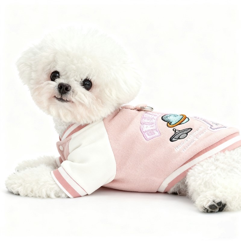 【汪喵森活】 CREATE1 拼接袖 棒球外套 狗衣服 寵物衣服 秋冬服飾 小型犬 雪納瑞 比熊 貴賓 貓咪 西高地-細節圖4