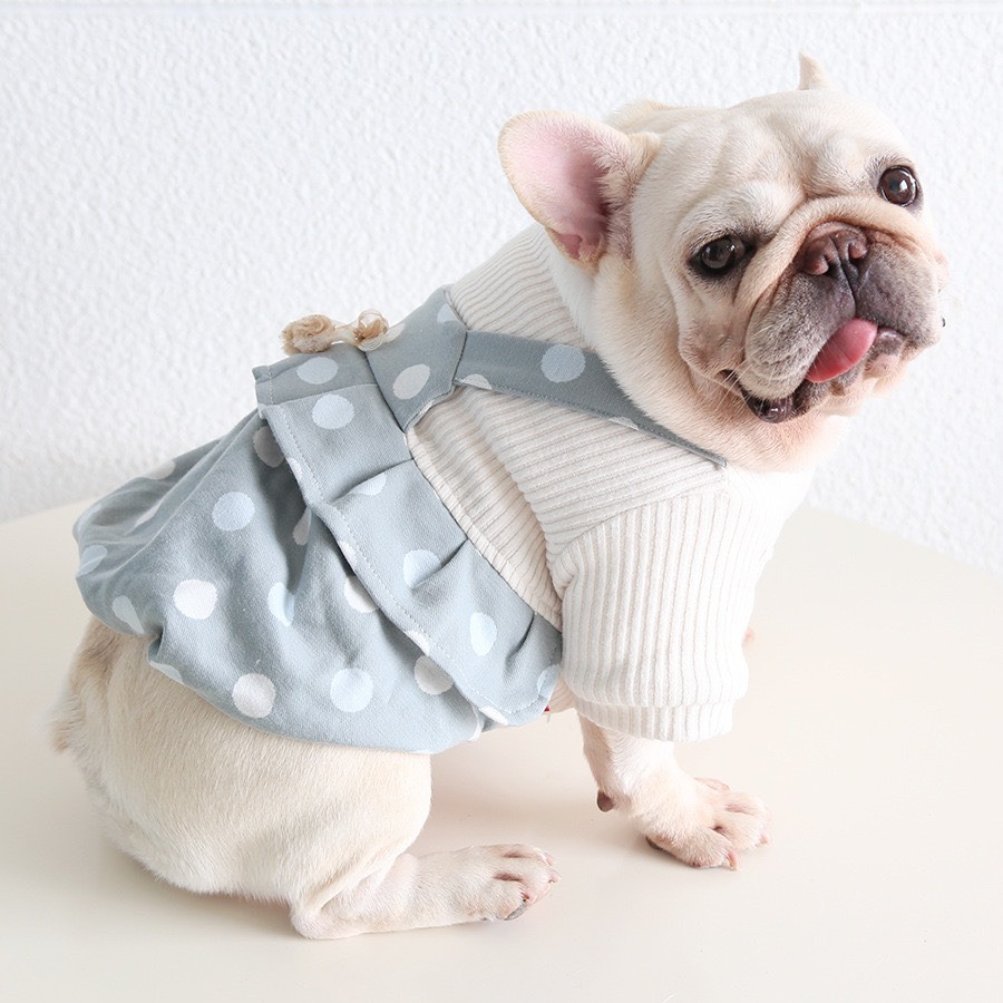 【汪喵森活】圓點絨吊帶裙 假兩件 蝴蝶結 狗衣服 寵物衣服 秋冬服飾 小型犬 雪納瑞 比熊 貴賓 貓咪 保暖-細節圖8