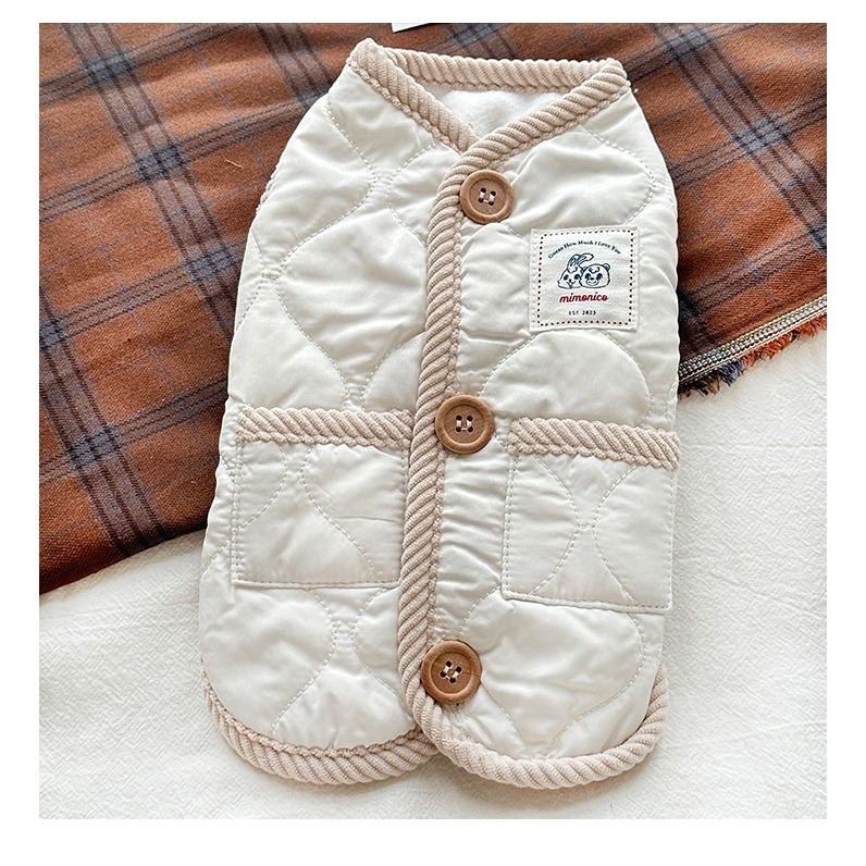 【汪喵森活】 抹茶牛乳 加絨夾棉 寵物背心 保暖背心 狗衣服 黃金獵犬 薩摩耶 柴犬 柯基 米克斯 邊境 貴賓 比熊-細節圖5