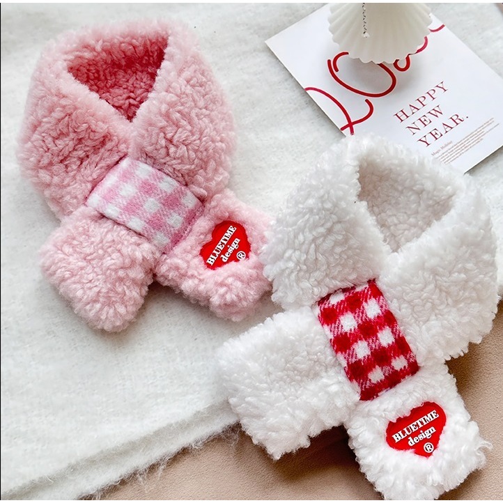 【汪喵森活】 粉紅甜心 羊羔絨 格紋背心 附圍巾 聖誕節 過年 貓咪 狗衣服 柴犬 柯基 米克斯 邊境 貴賓 比熊-細節圖3