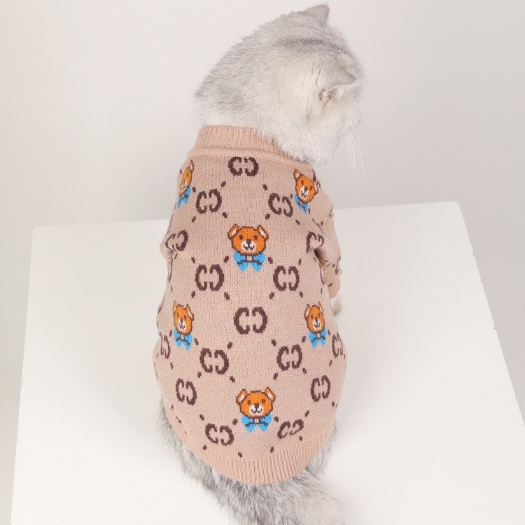 【汪喵森活】 奶茶熊熊 針織衫 毛衣 保暖衣服 寵物衣服 狗衣服 比熊 博美 貴賓 貓咪 小型犬 臘腸狗 法鬥 柴犬 柯-細節圖2
