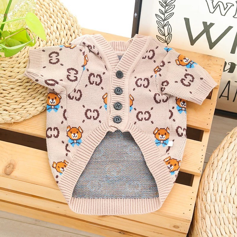 【汪喵森活】 奶茶熊熊 針織衫 毛衣 保暖衣服 寵物衣服 狗衣服 比熊 博美 貴賓 貓咪 小型犬 臘腸狗 法鬥 柴犬 柯-細節圖5