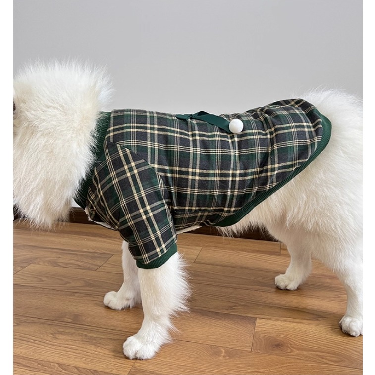 【汪喵森活】 聖誕蝴蝶結 格子背心 寵物背心 保暖背心 狗衣服 黃金獵犬 薩摩耶 柴犬 柯基 米克斯 邊境 貴賓 貓咪-細節圖7