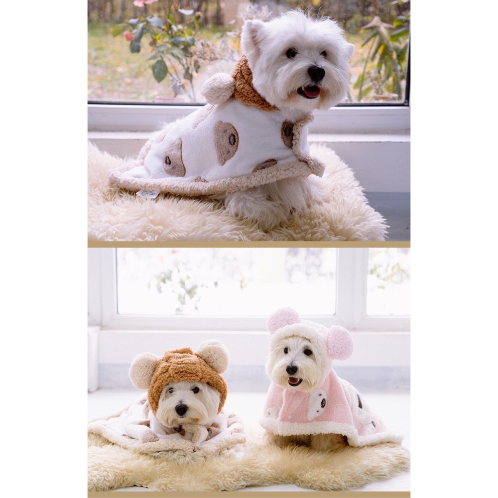 【汪喵森活】 泰迪熊 熊耳 寵物睡衣 寵物披風 寵物睡袍 秋冬服飾 狗衣服 柴犬 米克斯 比熊 柯基 睡衣 睡袍 貓咪-細節圖9