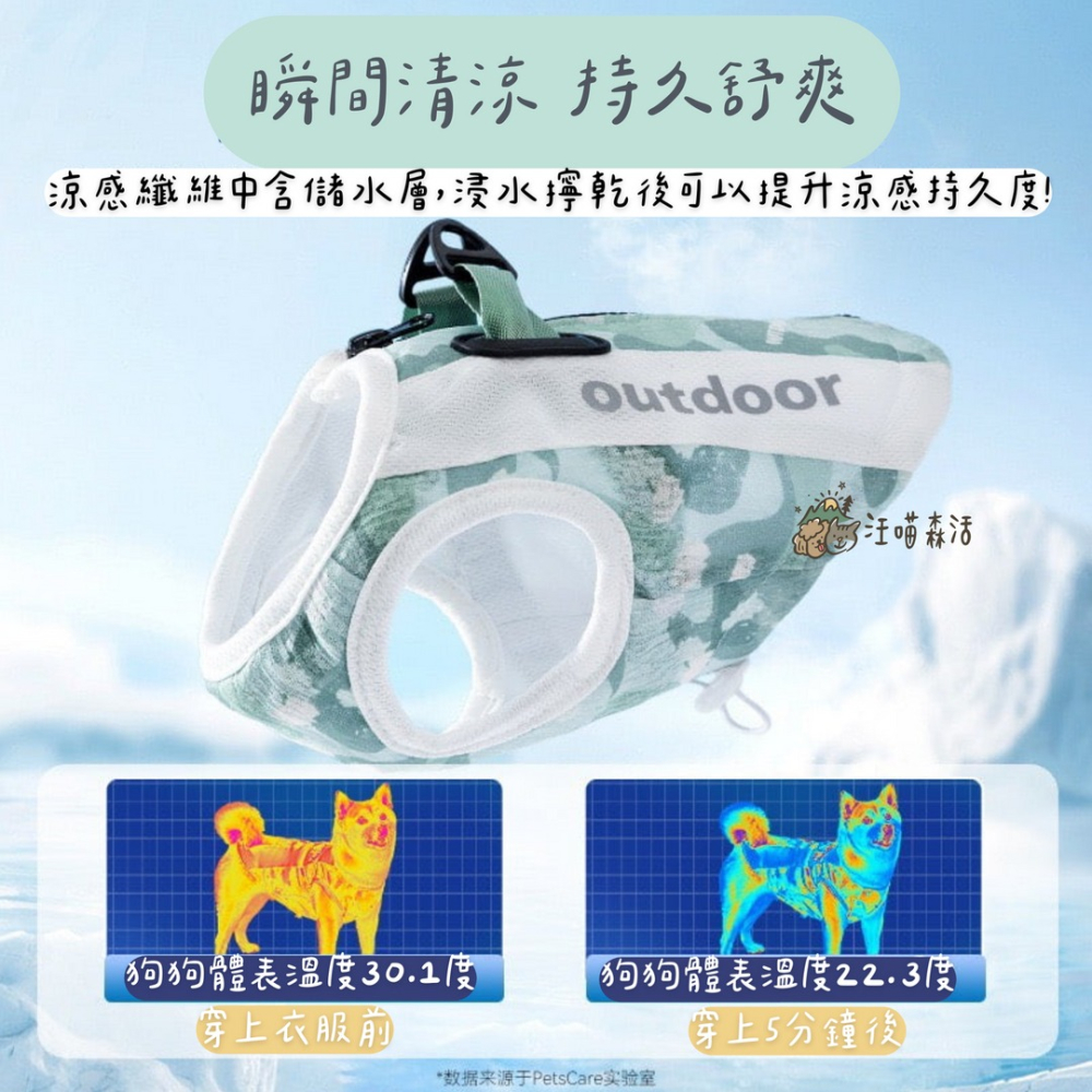 【汪喵森活】 outdoor拉鍊 涼感衣 30kg內 降溫 可牽引 腹部可調 防曬衣 狗衣服 寵物衣服 防蚊衣 防蟲衣-細節圖3