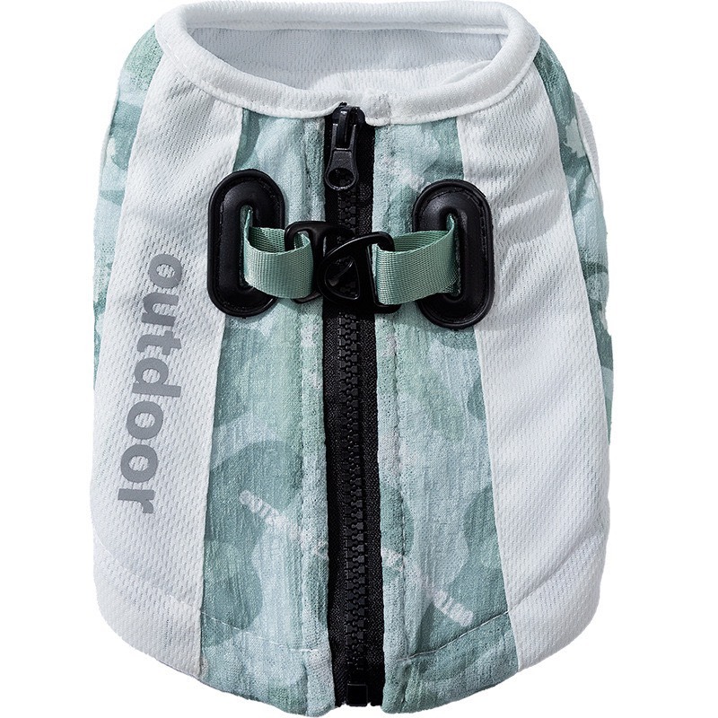 【汪喵森活】 outdoor拉鍊 涼感衣 30kg內 降溫 可牽引 腹部可調 防曬衣 狗衣服 寵物衣服 防蚊衣 防蟲衣-細節圖10
