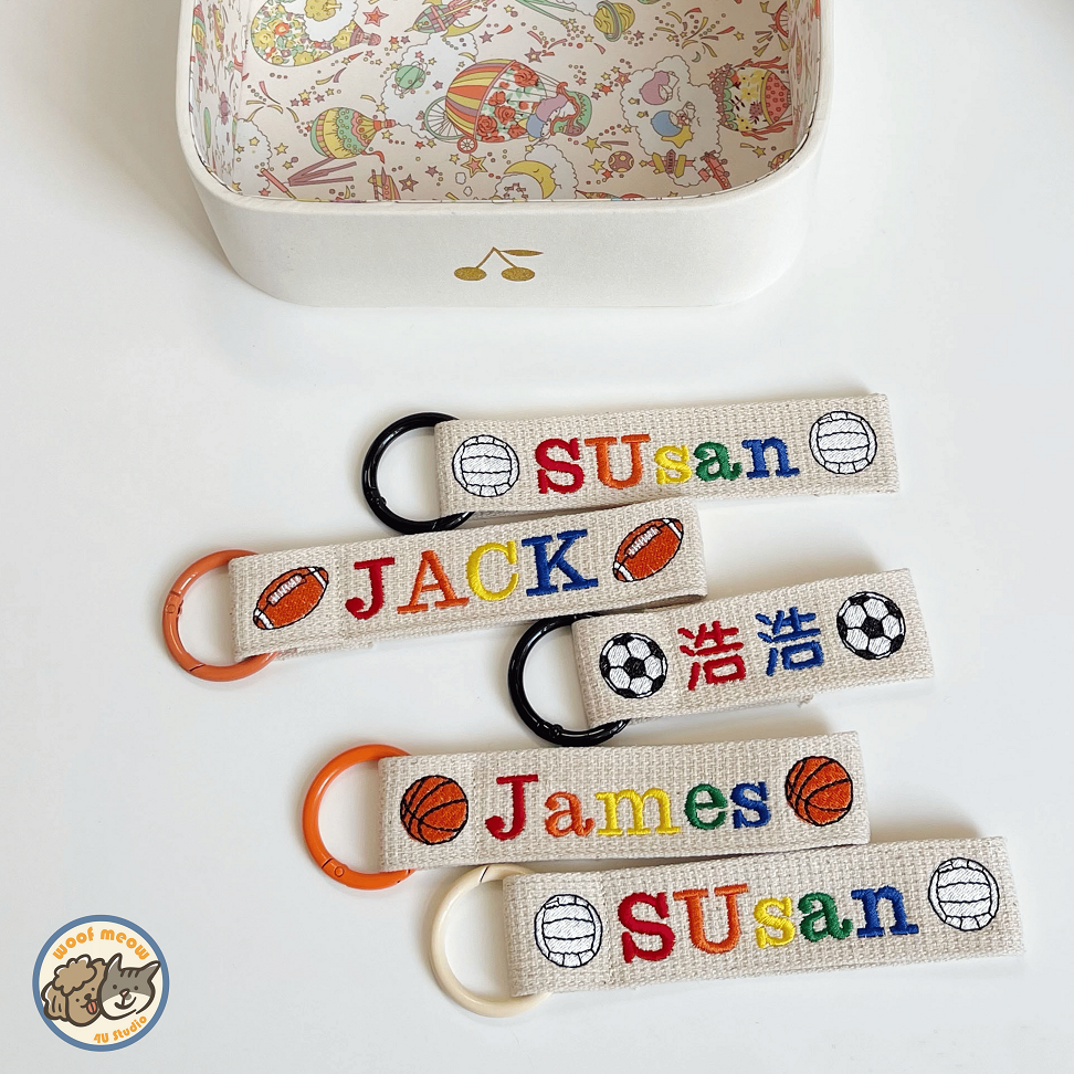 【汪喵森活】 刺繡名牌 寵物名牌 狗牌 飄帶 防走失 幼兒園名字牌 姓名吊牌 幼稚園名牌 寶寶名牌 兒童吊飾 兒童名牌-細節圖3