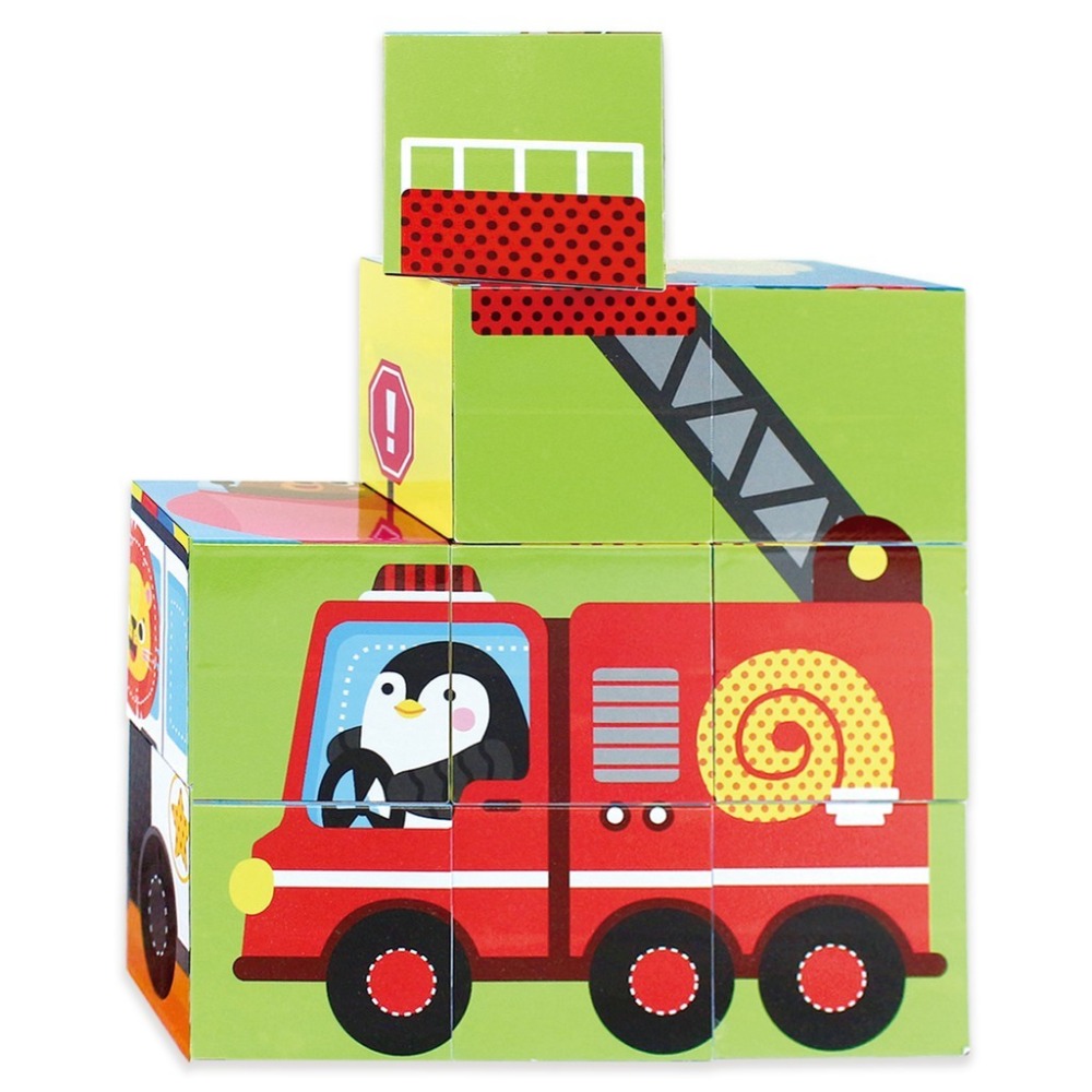 FOOD超人立體九塊積木 動物/交通 風車出版 適合年齡：2歲以上 刺激邏輯思考 訓練手眼協調-細節圖3