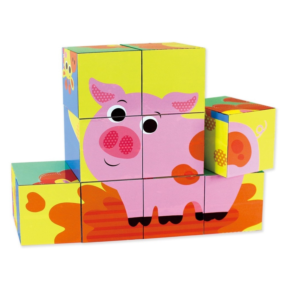 FOOD超人立體九塊積木 動物/交通 風車出版 適合年齡：2歲以上 刺激邏輯思考 訓練手眼協調-細節圖5