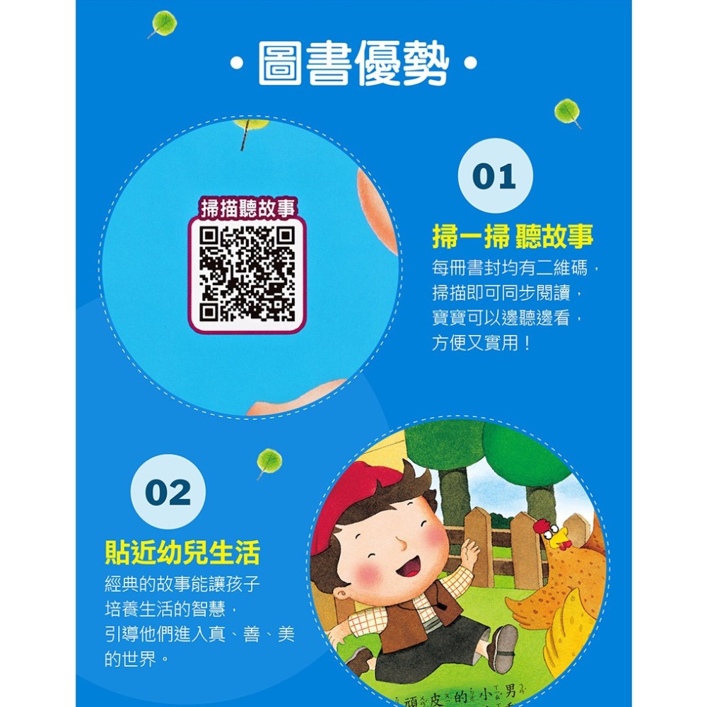 幼兒故事小屋(10書+故事QR Code) 新版 風車出版 適合年齡：3歲以上 經典的故事能讓孩子培養生活的智慧-細節圖8