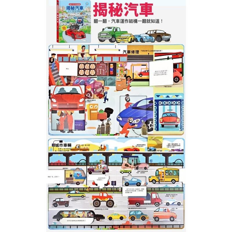 趣味科學知識翻翻書-揭秘建築工地/垃圾/宇宙/機場/醫院/機械/火車/汽車 風車圖書 3歲以上-細節圖7