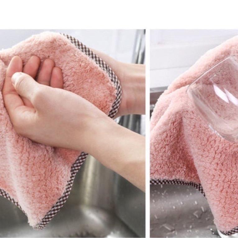 加厚珊瑚絨抹布 可懸掛 不沾油 可擦手 清潔抹布-細節圖4