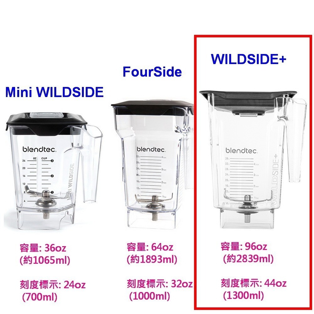 【美國製Blendtec】調理機果汁機冰沙機WildSide Jar 容杯含蓋(美國原廠貨) 川山公司貨-細節圖2