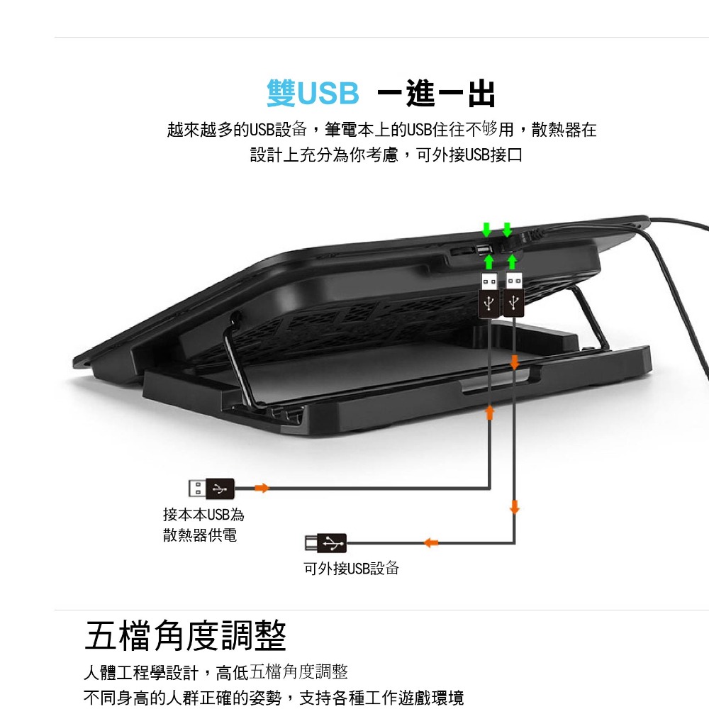 【3c小站】風扇 靜音風扇 六風扇 筆電散熱架 散熱架 散熱墊 散熱座 筆電散熱器 散熱架 風扇 可調整角度 可調風量-細節圖8