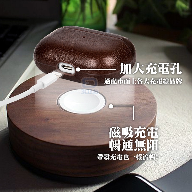 【3C小站】 Airpods 復古皮革保護套 收納套 保護盒 airpods pro皮套 iphone耳機 藍芽耳機保護-細節圖3
