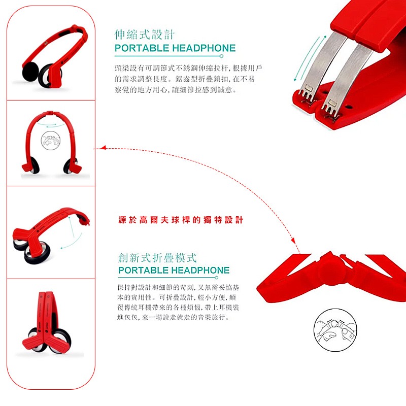 【3C小站】折疊頭戴式線控耳機 外出耳機  收納 輕巧 多色耳機-細節圖3