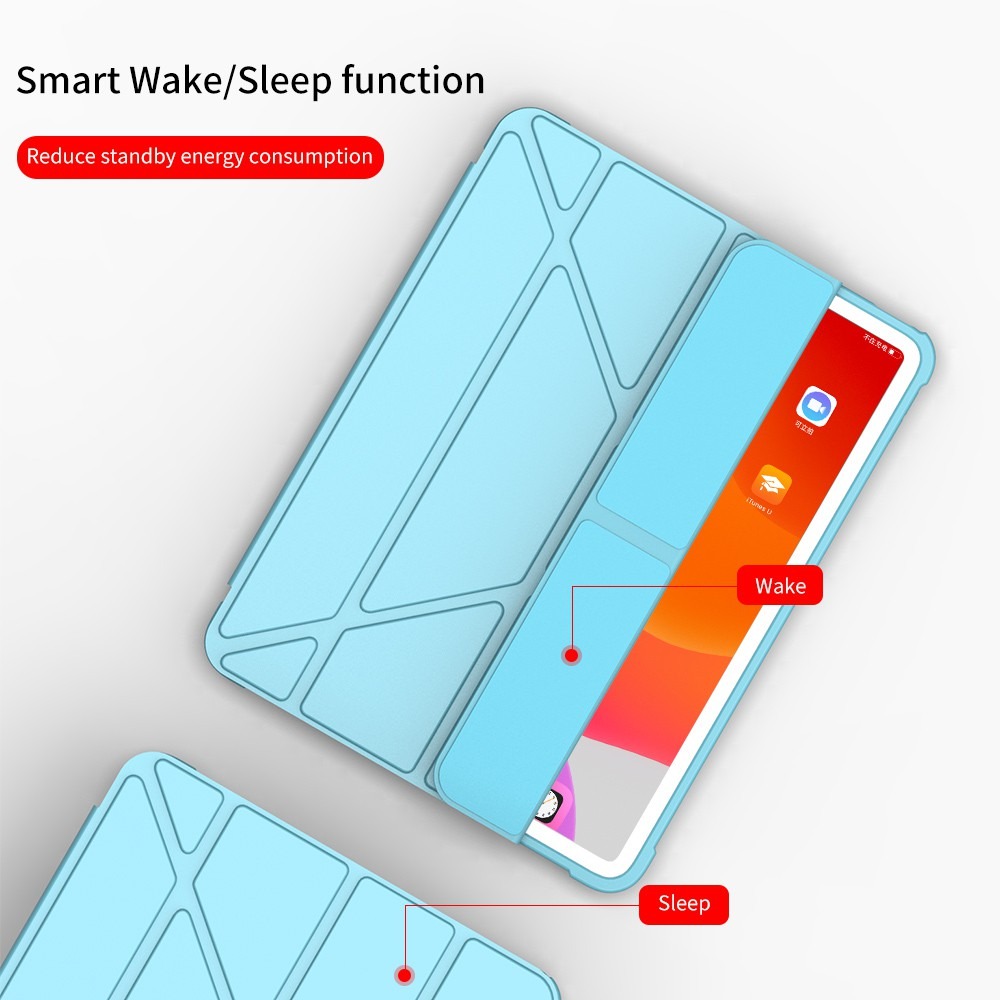 【3C小站】 iPad Air 10.9吋 帶筆槽四折多角度 Air4 變型金剛皮套 Air 4 保護套 休眠喚醒質感-細節圖7