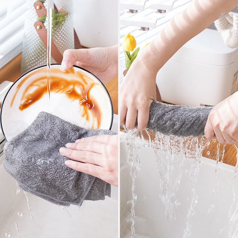 【3C小站】 竹碳抹布 洗碗布 家務清潔 柔軟 無水痕抹布 竹纖維洗碗巾 抹布 廚房抹布 去油抹布 萬用抹布 擦桌布-細節圖5