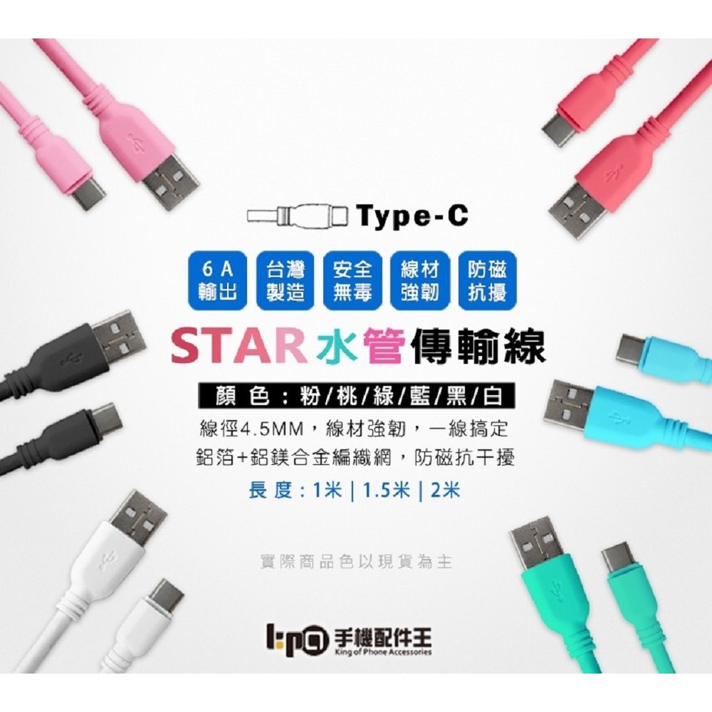 【3C小站】6A高速充電傳輸線 快充水管線 Type-c 快充 充電 超高速 極速 傳輸線 充電線 水管線-細節圖2