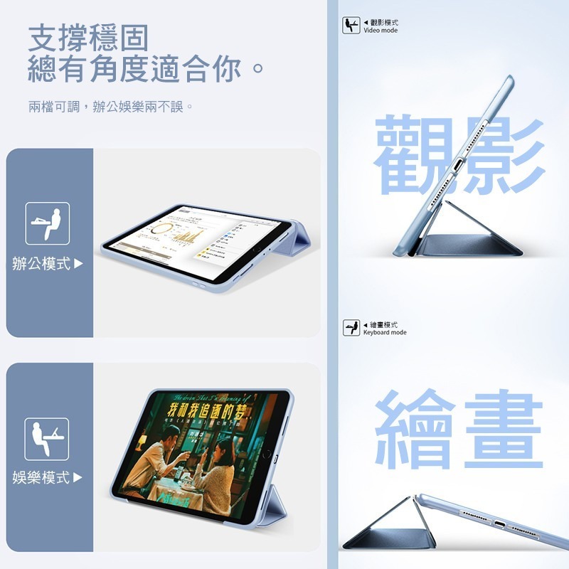 【3C小站】iPad 5/6 iPad Air 1/2 9.7吋 平板皮套三折支架 智慧休眠 翻蓋皮套 全包防摔 保護-細節圖3