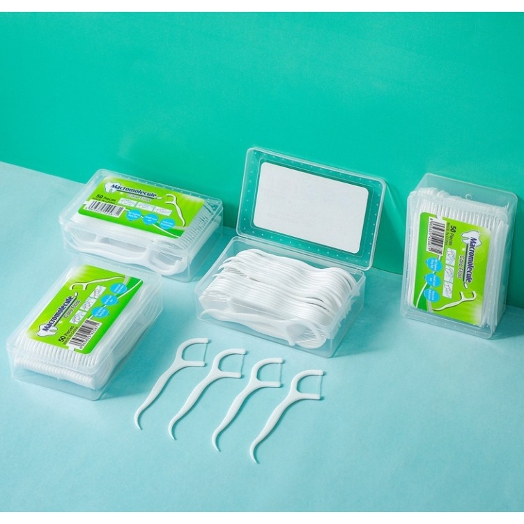 【3C小站】牙線棒 超細滑 牙籤 細滑牙線棒盒裝 50入 細滑牙籤棒 剃牙 口腔保健 牙縫清潔 牙間清潔-細節圖2